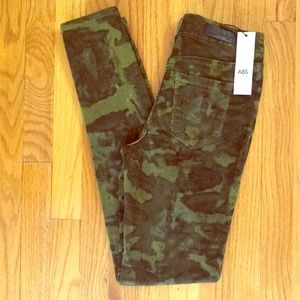 NWT ABS by Allen Schwartz GreenCorduroy Camo Jeans